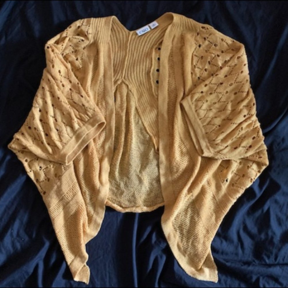 Mustard Yellow Half Sleeve Sweater Cardigan